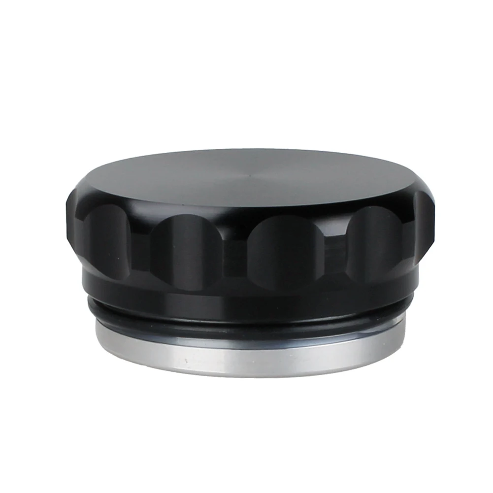 Black Tank Cap 2 Inch Water Tank Cap Scalloped Design Threaded Fill Neck Billet Aluminum For Custom Engine Look