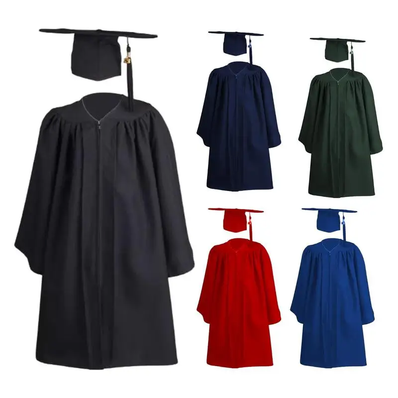 Cap And Gown 2023 Graduation Gown Cap Tassel Set Unisex children's Uniforms Robe For High School And College Bachelor