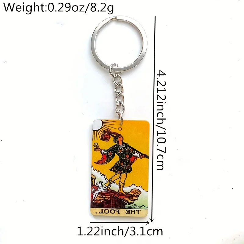 Acrylic Sun Moon Tarot Card Game Keychains For Friend New Creative Funny Devil Oracle Cards Pendent Bag Box Car Key Ring Jewelry