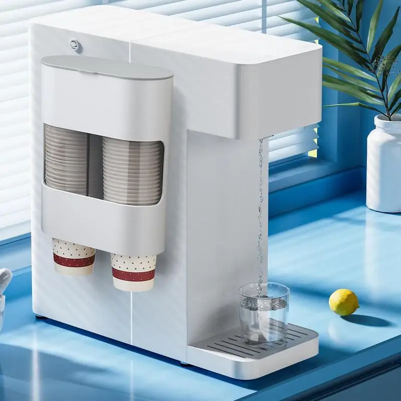 1pcs ABS Plastic Pull Type Two Tube Cup Dispenser Wall Mounted Rack Cup Container save space Home Organizer supplies dust proof