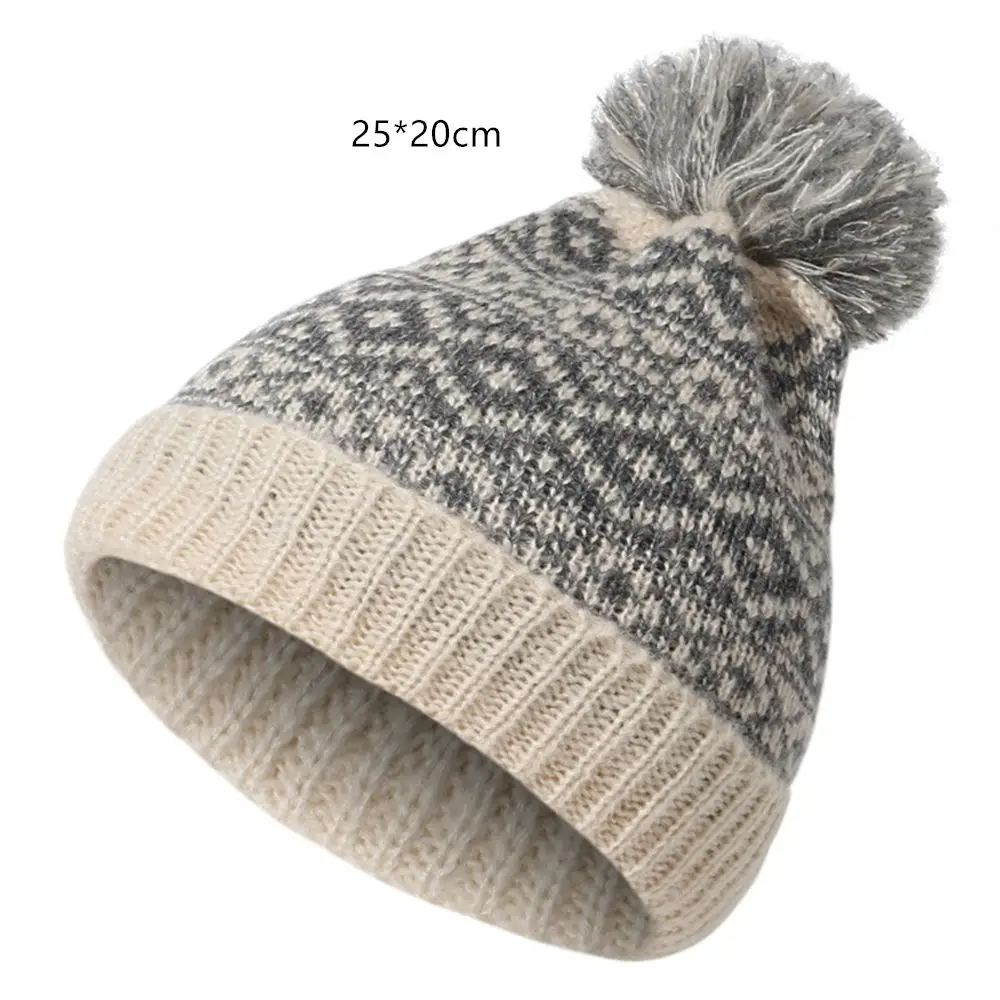 Winter Warm Pom Wooly Cap Unisex Cable Bobble Hat Men Women Pom Pom Hat Ourdoor Ski Knitted Beanie Cap Pom Wooly Cap