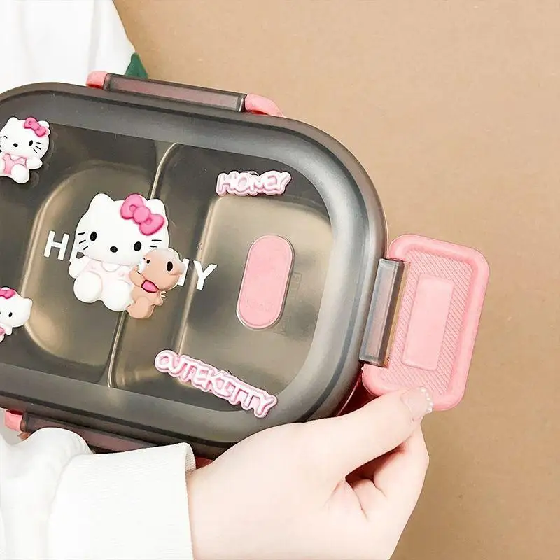 1000Ml Sanrio Hello Kitty Lunch Box Kuromi Cinnamoroll Pochacco Kawaii Children Student Cartoon Cute Large Capacity Bento Box