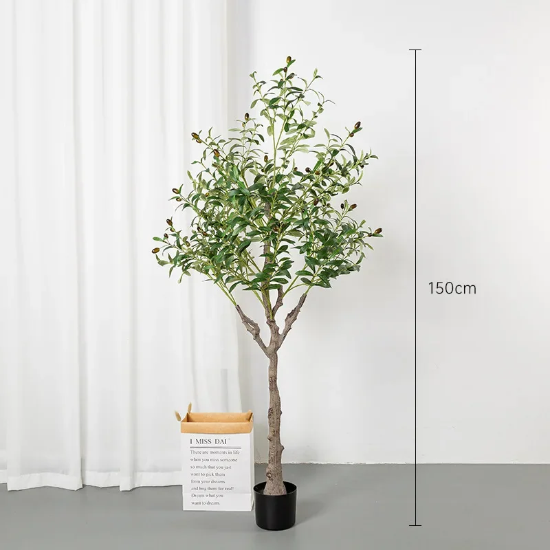 Factory Custom Cheap 150cm Realistic Large Simulation Olive Tree Potted Indoor Decoration UV Large Artificial Olive Tree