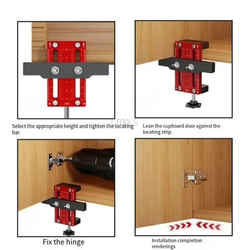 Imagem -06 - Ferramentas de Instalação de Suporte de Móveis de Liga de Alumínio Posicionamento de Instalação de Porta Ferramenta de Perfuração Ferramentas de Madeira
