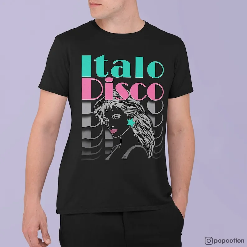 

Retro 80s Style Italo Disco Old School Eurodance Hi-NRG Pop Cotton Unisex T-Shirt