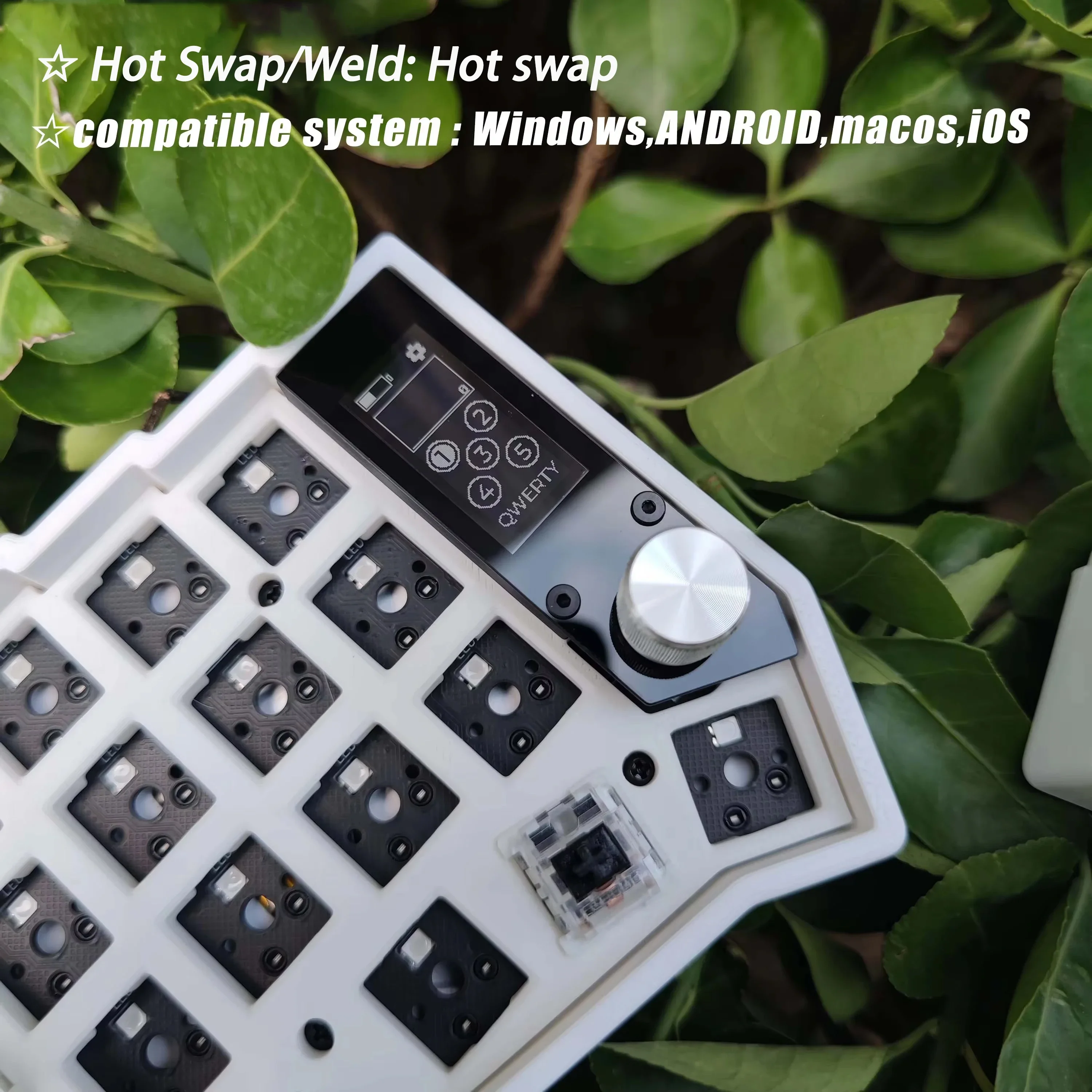 Corne Wireless Split Keyboard Kit RGB Hotswap Customize Split Mechanical Keyboard Kit With Screen Knob Joystick Support ZMK Gift