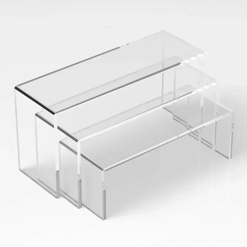 3Pc 3mm Acrilico Trasparente Espositore Vetrina di Gioielli Rack di Stoccaggio Scaffale Titolare Giocattolo Modello di Auto Borsa Espositore di Profumo 13-15 cm