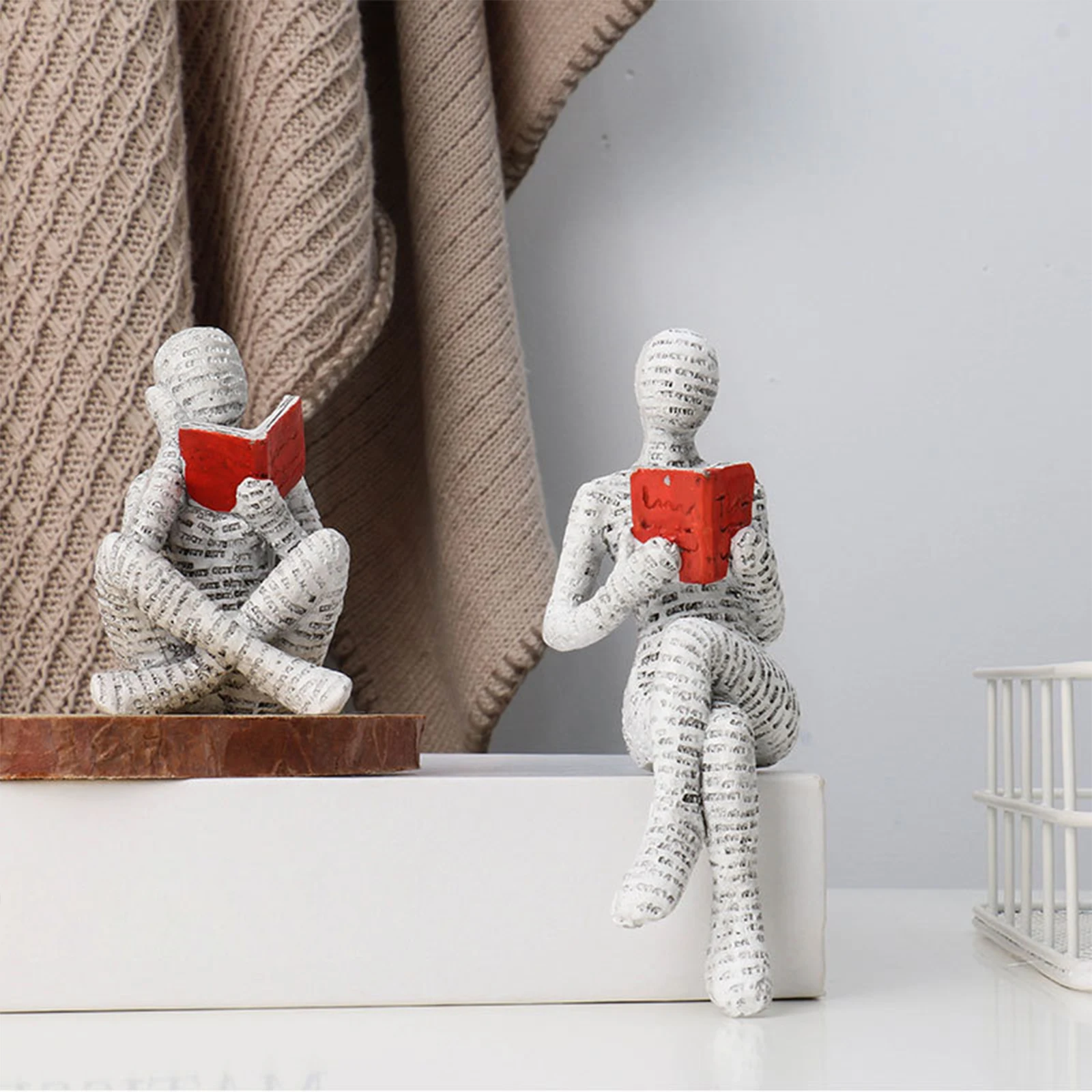 الشمال القراءة تمثال الراتنج التماثيل سطح المكتب ديكور النحت الفن الحديث زخرفة ديكور مكتب المنزل الحرفية هدية مجردة تمثال