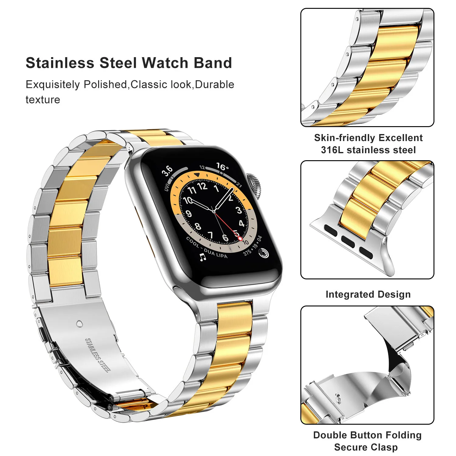 Neues Metallarmband für Apple Watch 12 11 10 46mm 45mm 44mm Edelstahl-Armband IWatch 9 8 7 6 SE 42mm 41mm 40mm 38mm Band – Detail 31