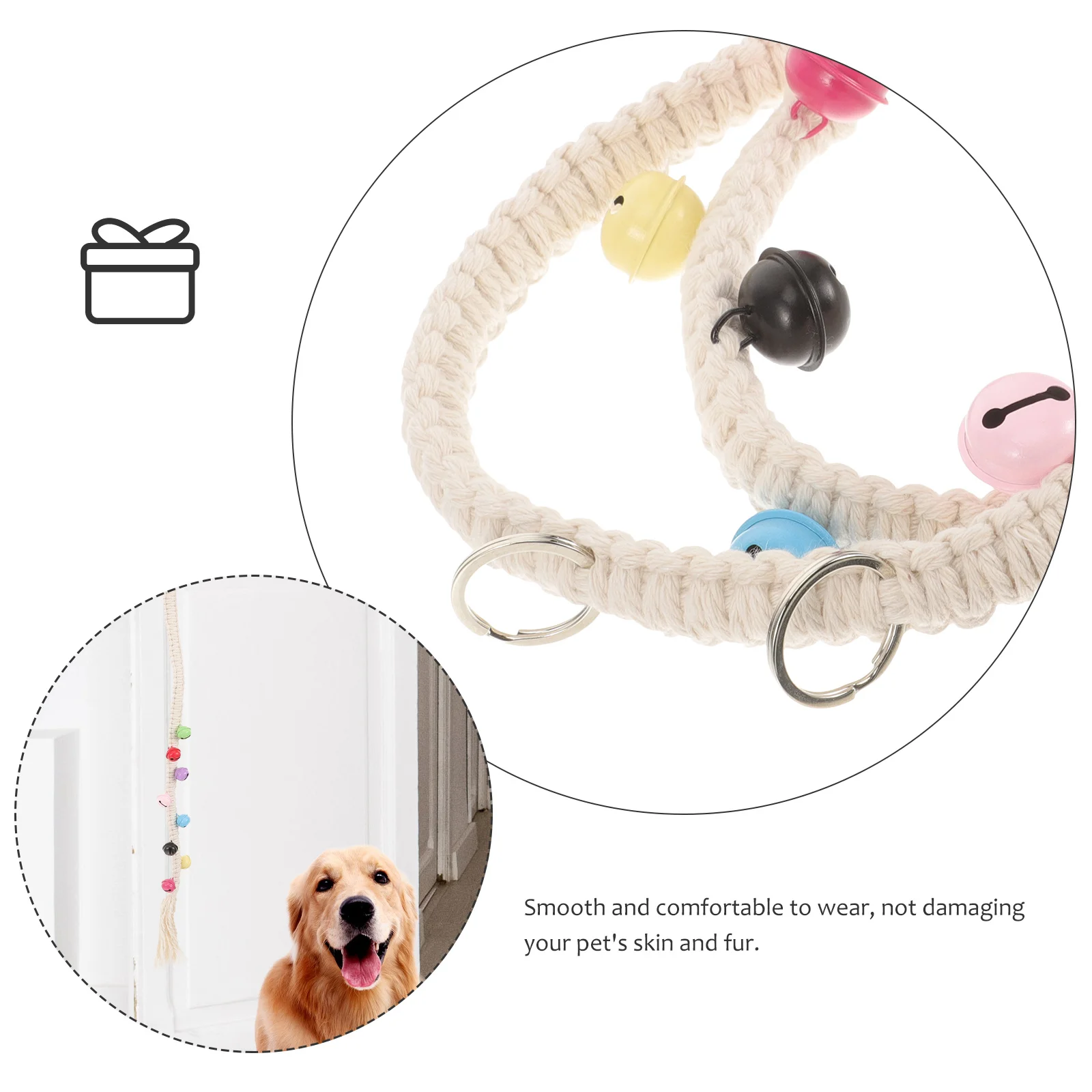 

Dog Training Doorbell Soft Cotton Rope Practical Hanging Bell for Pet Training Household Dog Outgoing Bell Delicate Pet Doorbell