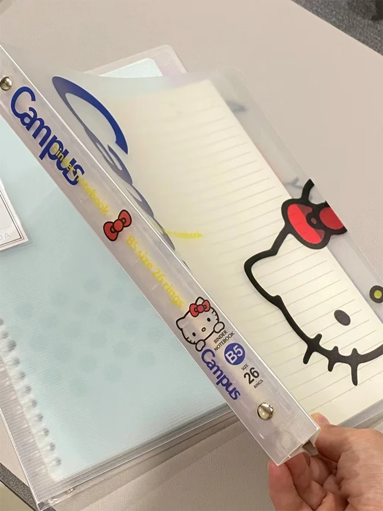 B5 Cartoon Kawaii Hello Kitty Loose Leaf Refill Binder Notebook Replacable Metal Ring Office&School Student Supplies Stationery