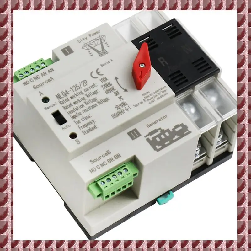 

A95G автоматический резервный переключатель 2P 100A с креплением на DIN-рейку, двойной выключатель питания для генераторов, электрический выключатель NLQ4-2P Durab