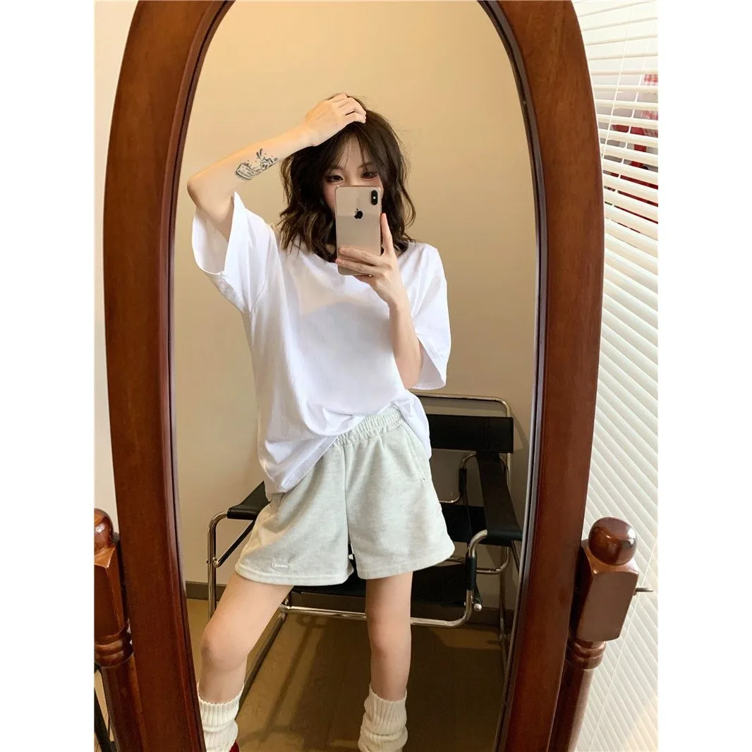 

Pure Cotton Short Sleeved T-shirt for Women Loose and Versatile Slimming in Instagram Style Sweet and Spicy Clothes Summer New