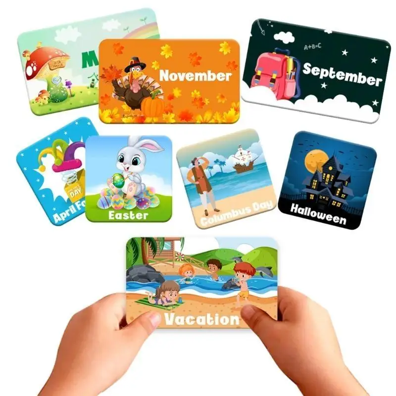 Classroom Monthly Calendar Pocket Chart for Kids Homeschooling