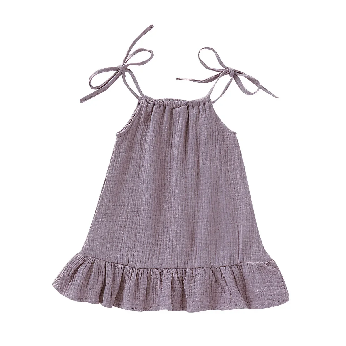 Robe d'été en mousseline de coton pour bébé fille, tenue à volants