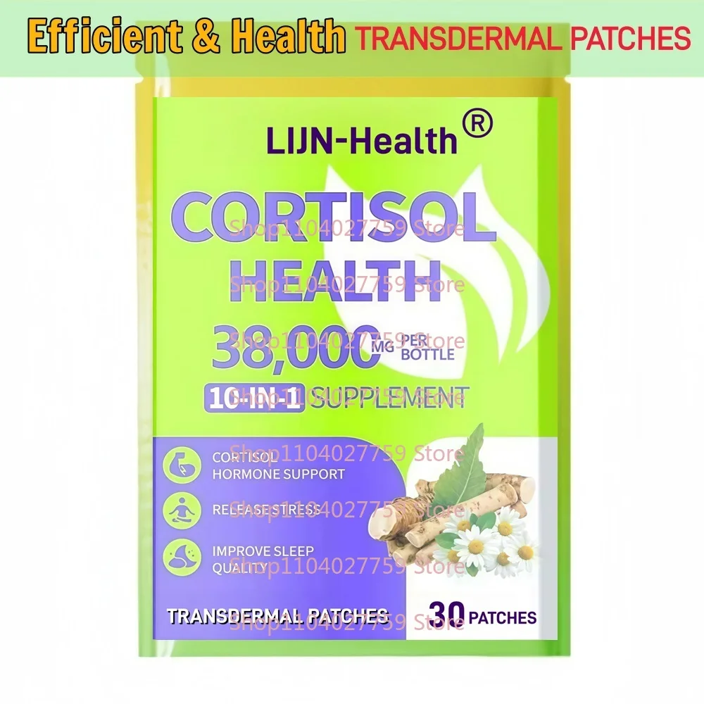 30 Patches Cortisol Transdermal Patches for Women & Men with L-Theanine Supports Relaxation & Calm, Cortisol Balance