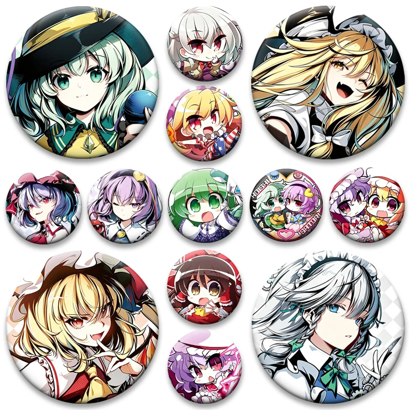 Sakuya Osana Marisa Izayoi Yuyuko Remilia Scarlet Meme Brooches Anime Touhou Project Pins Cartoon Badge Bag Decor Friends Gifts