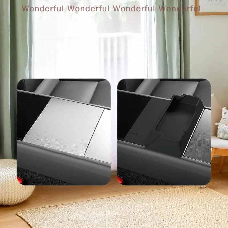 ملحقات السيارات الممتازة لـ Juniper 2025 Model Y: صندوق وحدة التحكم بمسند الذراع المركزي ومنظم صينية زجاجية #3