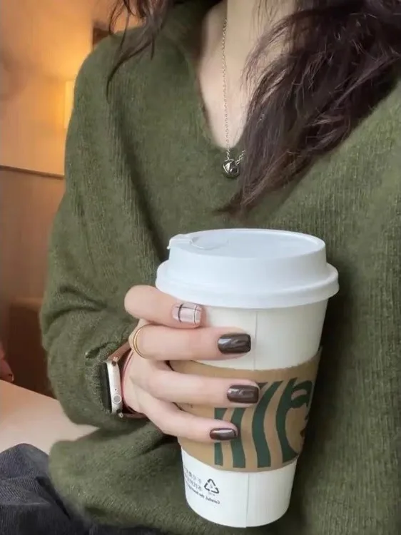 En محبوك Thiened سترة المرأة الخريف الشتاء فضفاضة تناسب ملابس خارجية مريحة الداخلية مباراة لينة Sle طويلة Sve #3