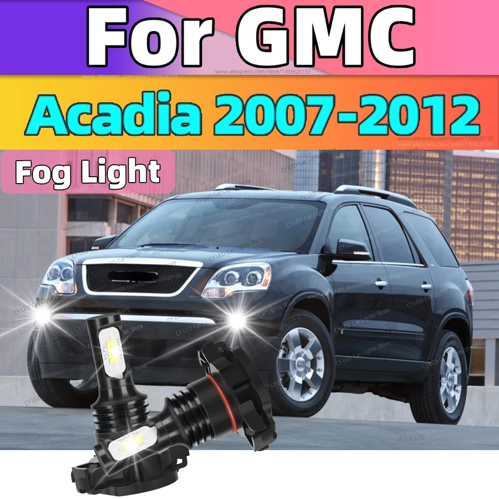 

For GMC Acadia 2007 2008 2009 2010 2011 2012 Front LED Fog Lights Bulbs 80W Super Bright 6000K Auto Fog Lamp 12V