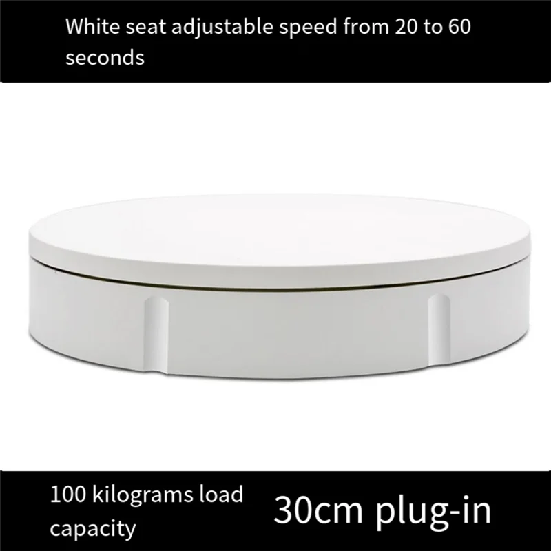 

30CM 100Kg Load Electric Rotating Display Stand 360° Turntable Jewelry Holder For Photography Video Shooting Props (EU)