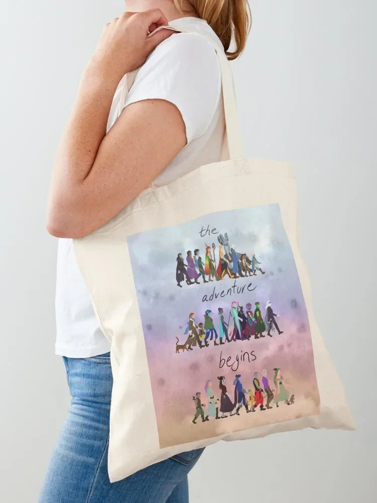 

The Adventure Begins Tote Bag Women's shopper eco pack university shopper bag tote bag men's