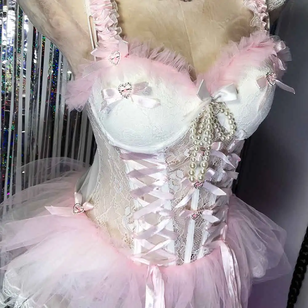 Sukienka gotycka Kokarda Vintage Lata 90. Eco Punk Rock Nastolatki E-Girls Ręcznie Robione Y2K TOPY Emo Digital Kawaii Harajuku Goth DIY Grunge