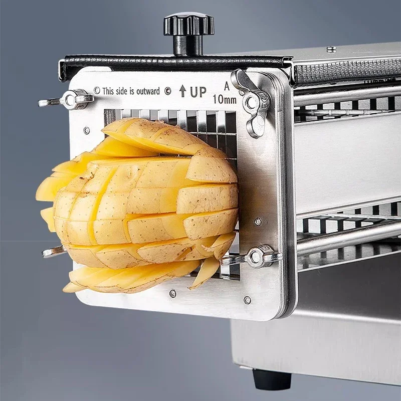 آلة قطع رقائق البطاطس 8 مللي متر/10 مللي متر/12 مللي متر قطاعة الخضراوات شريط بطاطس كهربائي صنع أداة لخيار الجزرة