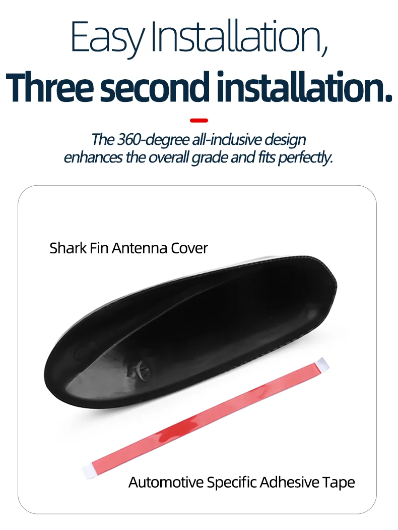 FÜR 2022 2023 2024 2025 11th CIVIC Shark Fin Antenne Dekorative Patch Schwarz Abdeckung Dach Antenne Abdeckung Dekorative Patch Abdeckung – Detail 5