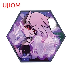 UJIOM 13cm X11.6cm Helluva Boss Loonie Wall Stickers Sunscreen Waterproof Air Conditioner Bathroom Decal Living Room Decor