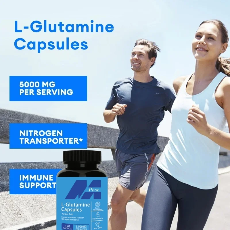 L-Glutamine Capsules Replenish Transporter Supplements Amino Acid Improve Brain Function Support Workout Muscle Recovery