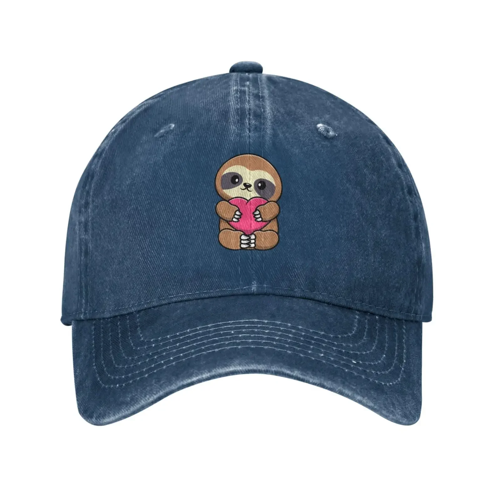 Cute Sloths Embrace Love Baseball Cap for Women Men Vintage Adult Denim Hat Washed Cotton Fashion Cap Unisex Adjustable Outdoor