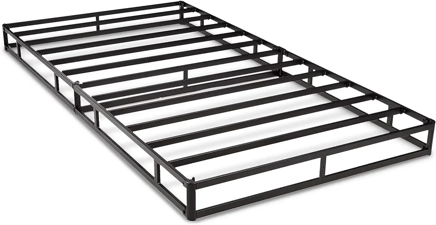 Full size Smart Box Spring Bed Base, 5 Inch Mattress Foundation, Tool-Free Easy Assembly, Full, White