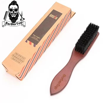 BarberTop 나무 손잡이 멧돼지 강모 청소 브러시 ​​미용 부드러운 수염 청소 브러시 ​​남자 이발사 수염 면도 도구