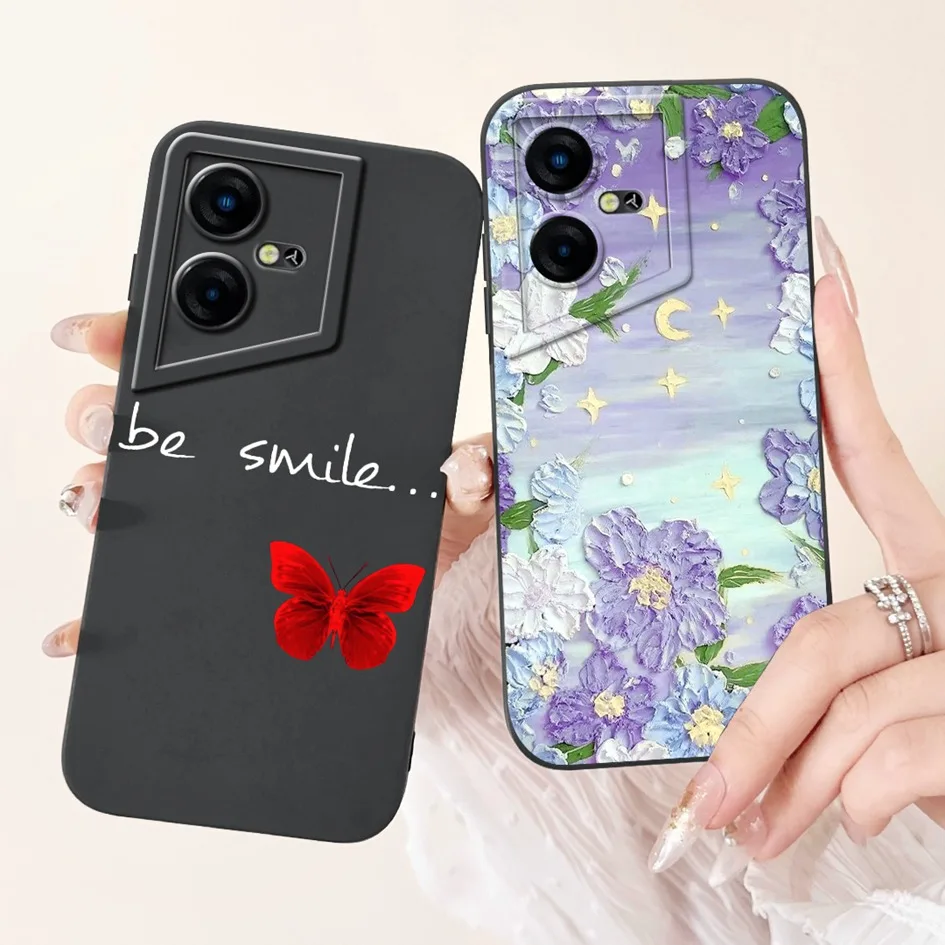 For Coque Tecno Pova Neo 3 Case Neo3 LH6n Luxury Painted Liquid Silicone Back Cover Phone Case for Tecno Pova Neo LE6 LE6h Funda