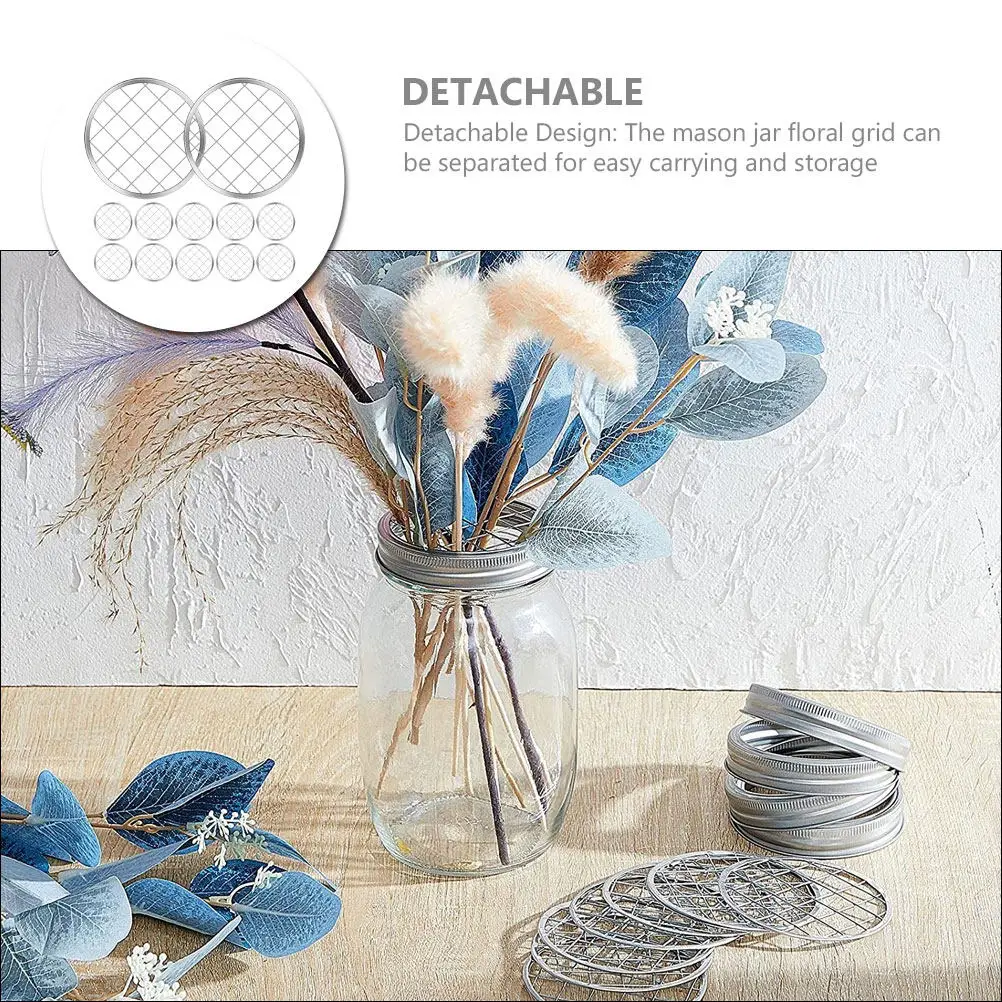 Набор из 12 держателей-сеток для ручек, ваз, банок Мейсона, из нержавеющей стали, многоразовые, для цветочных композиций, декор для дома и офиса