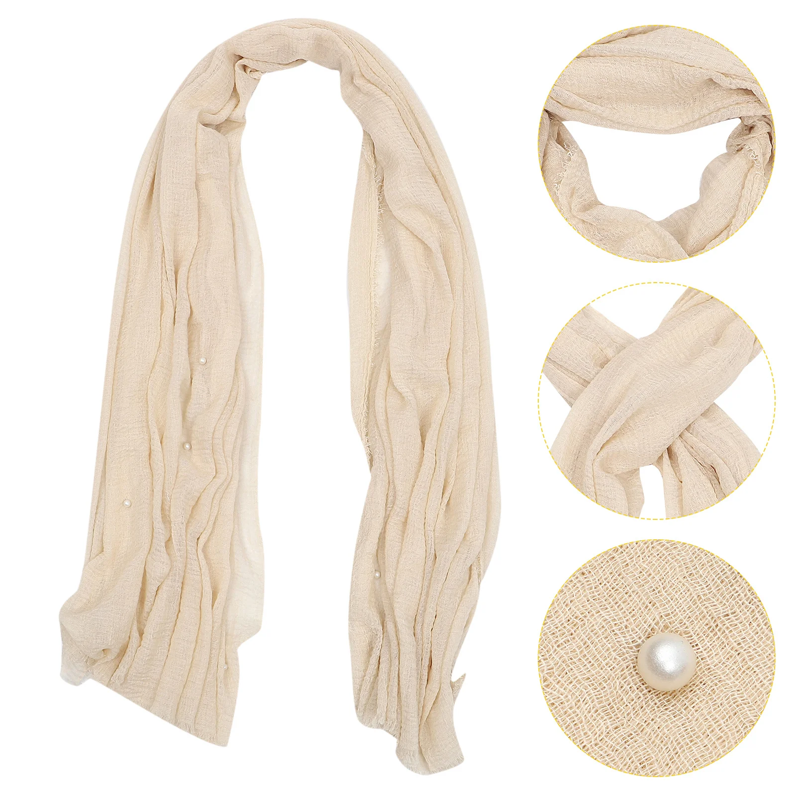 

Pearl Accessories Headscarf Lightweight Shawl Women Warm Comfortable Cotton Wraps Lilac Color Soft Durable Outdoor Girls