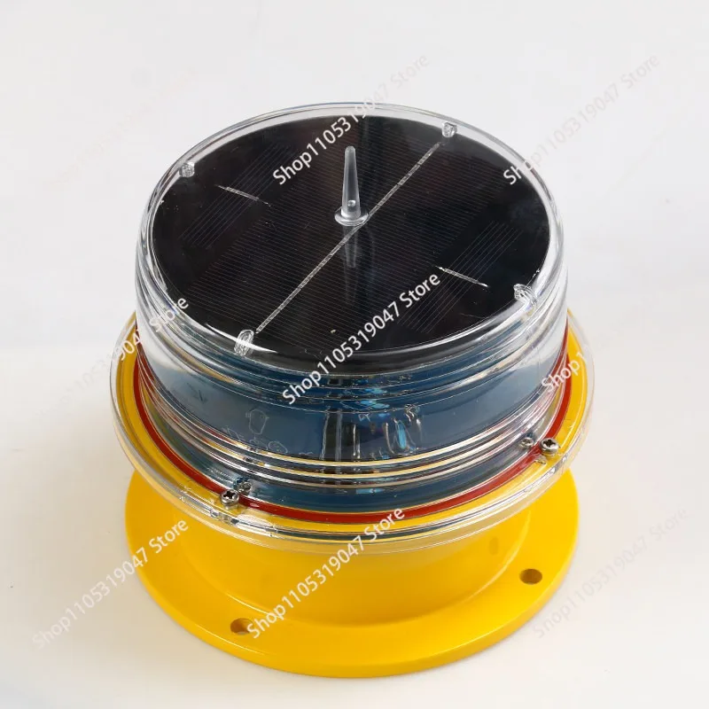 Marine solar navigation beacon always on, always on, safety warning  aviation channel obstruction