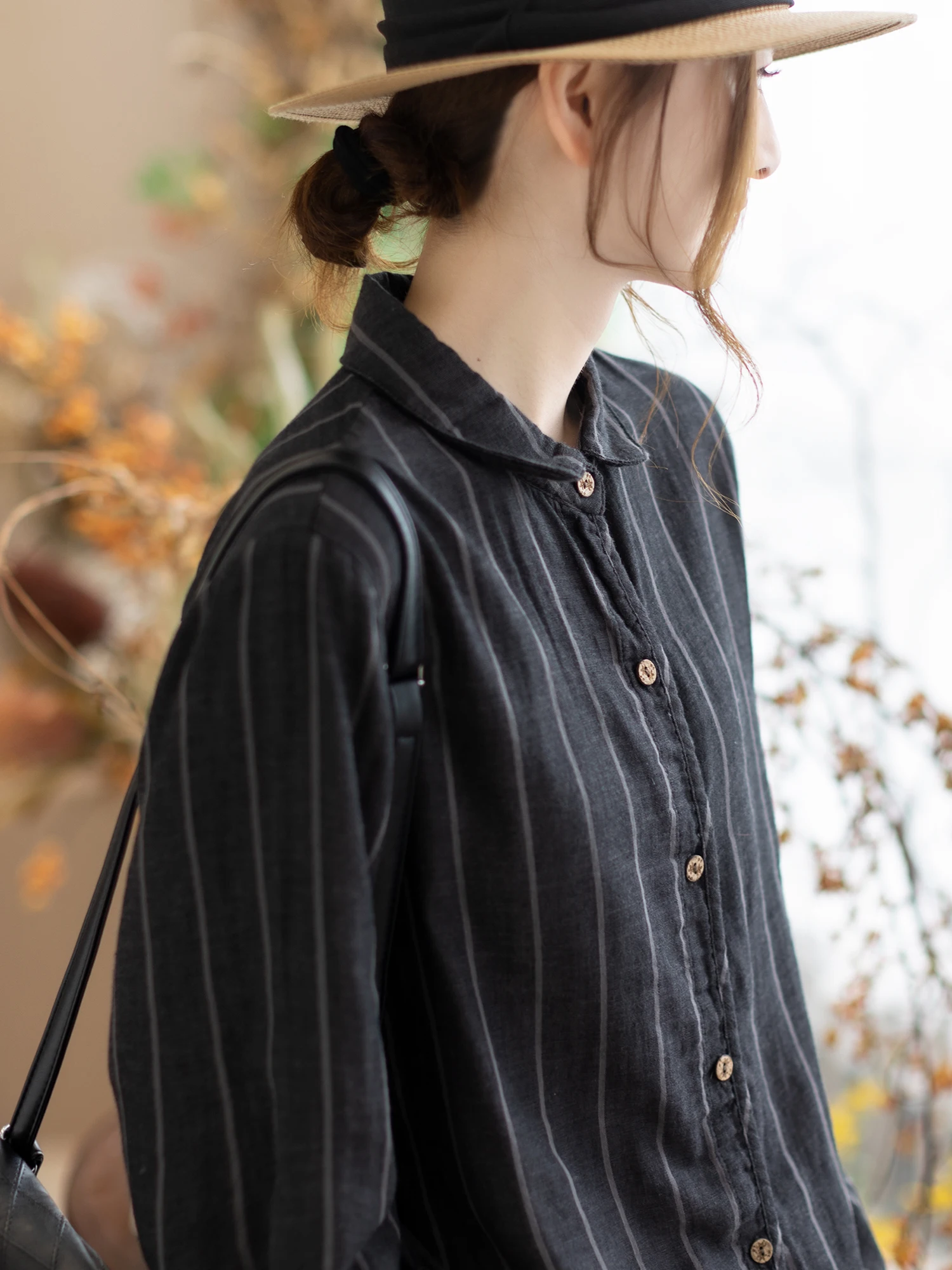 

Повседневная женская хлопковая рубашка в полоску, весна-осень, новый стиль, двухслойная, дышащая, комфортная, для поездок на работу, открытый кардиган