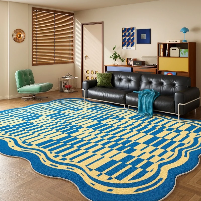 Irregular-Shaped Living Room Carpet Bauhaus-Style Geometric Print Bedroom Rugs Large-area Stylish Home Decoration Soft Sofa Mats