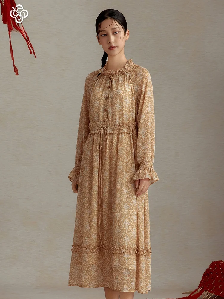 

Elegant Long Dress Two-Piece Set Versatile Commute Style Fashionable Outerwear Simple Design Polyester Fiber Loose Fit Summer