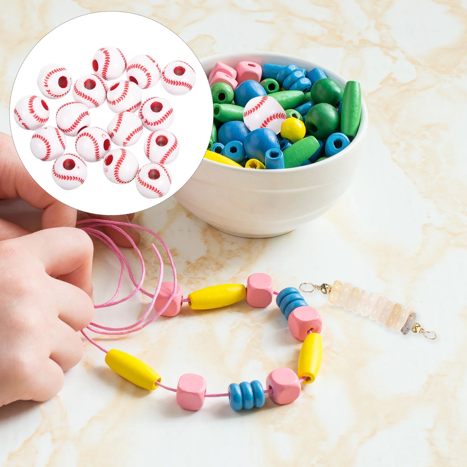 

50Pcs Acrylic Ball Shape Beads DIY Craft Beads for Jewelry Making Pendant Charms Decor Scrapbooking Curtain Sweater Chain