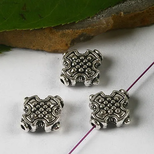 20pcs 12mm Dark Silver Tone 2SIDED Cross SHAPED Spacer Beads H3129 Beads for Jewelry Making