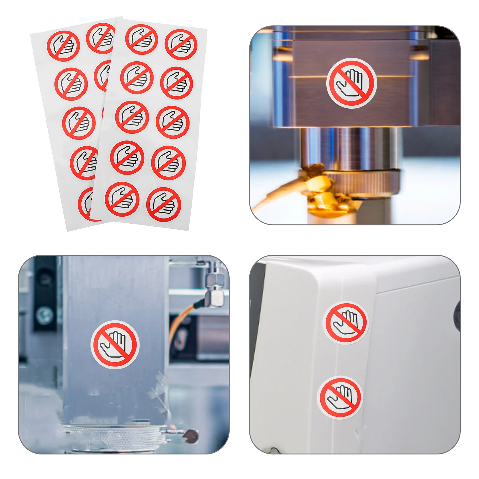 

20Pcs Do Not Touch Warning Labels Round Vinyl Stickers 40mm High Visibility Safety Decals for Machinery Factories Laboratories