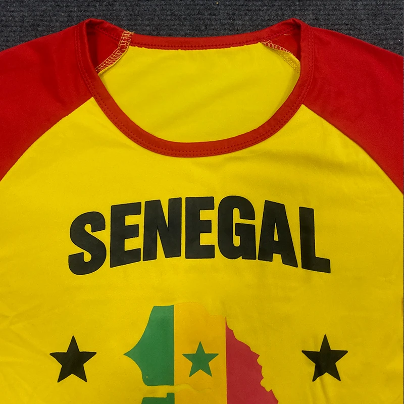 2025 summer new European and American style contrasting GONGO flag print slim fit beach sports and leisure style T-shirt top