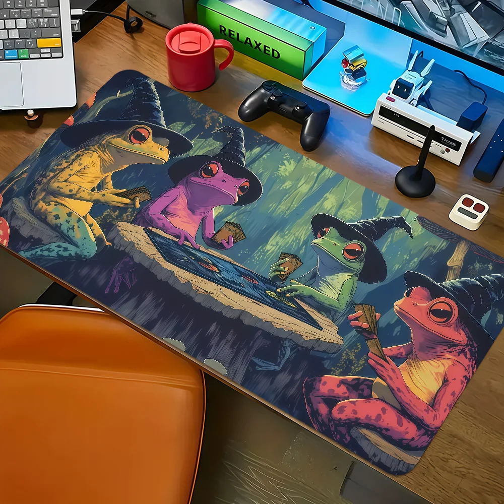 anime Magic gathering Frog Wizard Mouse Pad Large Non-slip Lockedge Desktop Computer Desk Mat Keyboard MousePad Office Student