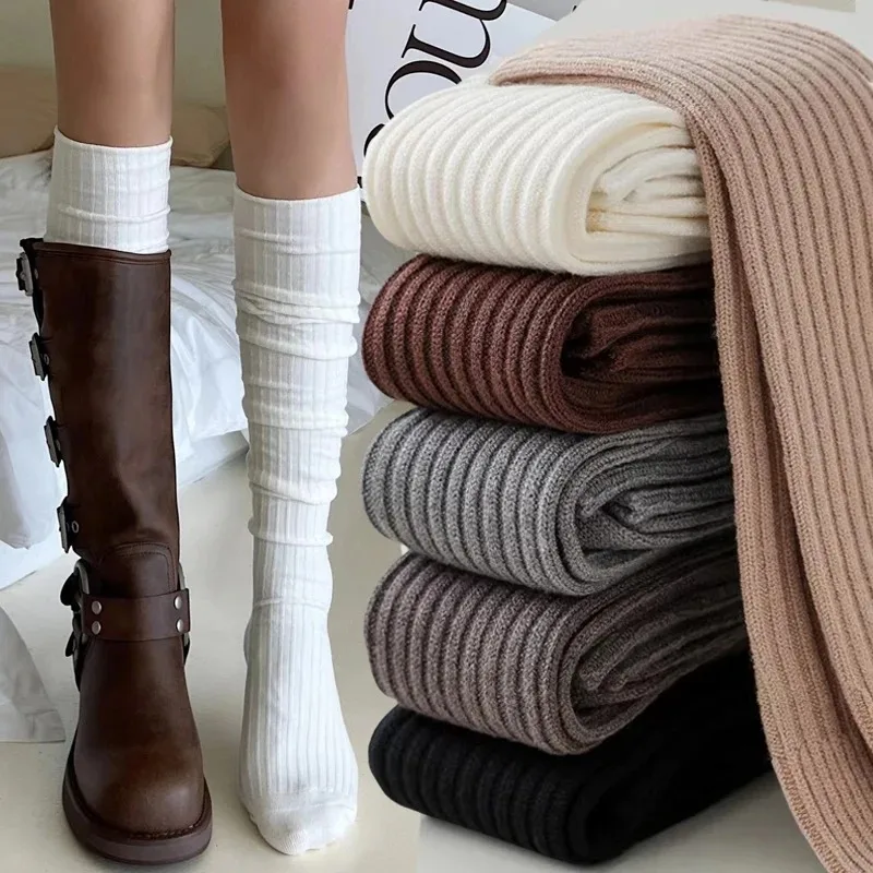 

Stockings for Women White Vertical Stripe Long Socks Fashion Girls JK Skinny Boots Sock Japanese Style