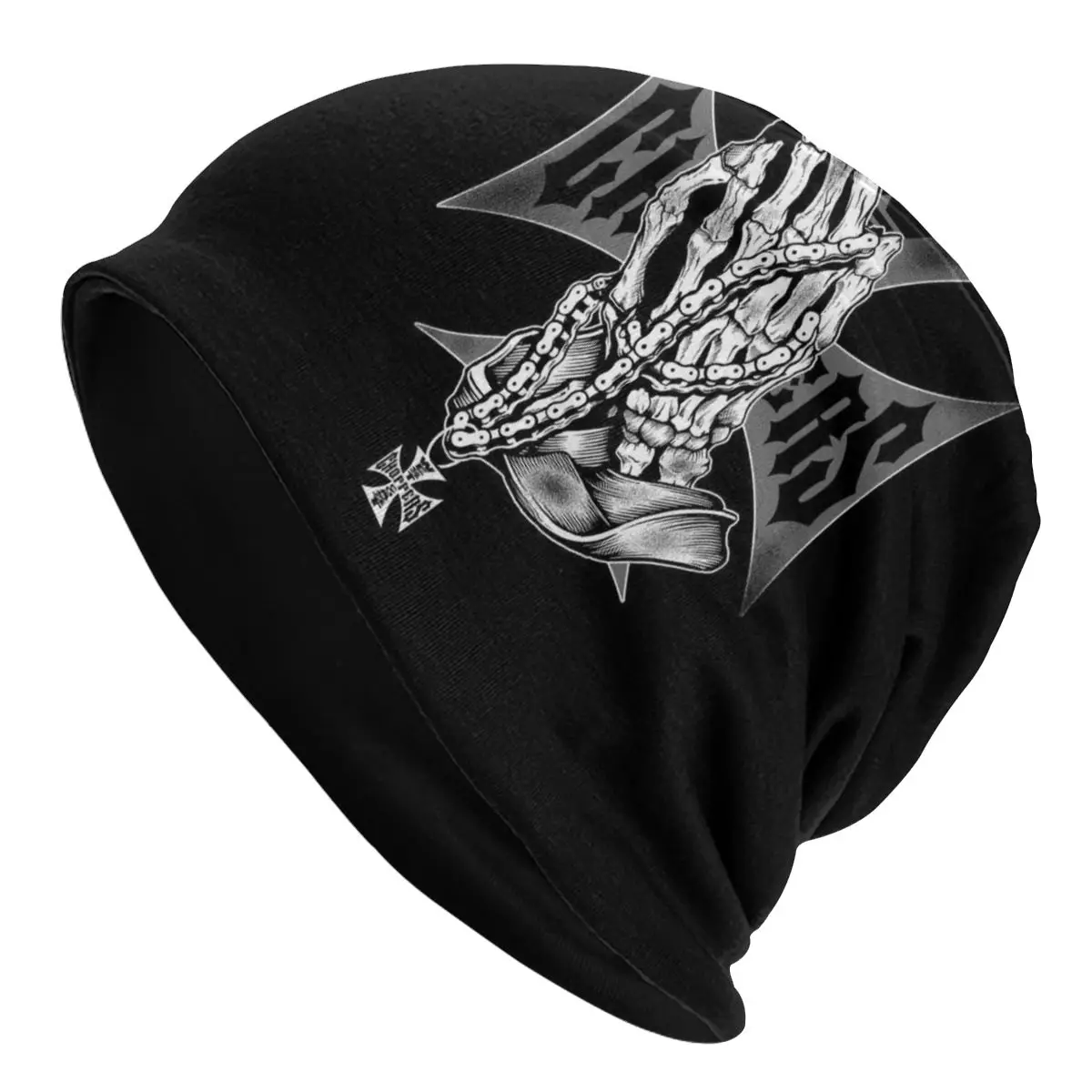 Custom West Coast Iron Cross Choppers Bonnet Beanie Knit Hat Men Women Cool Unisex Adult Winter Warm Skullies Beanies Cap