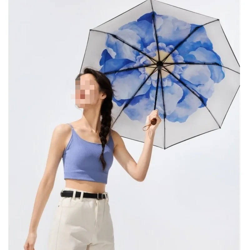 UV protection parasol, three-fold double-layer vinyl umbrella, sun protection umbrella - view 4