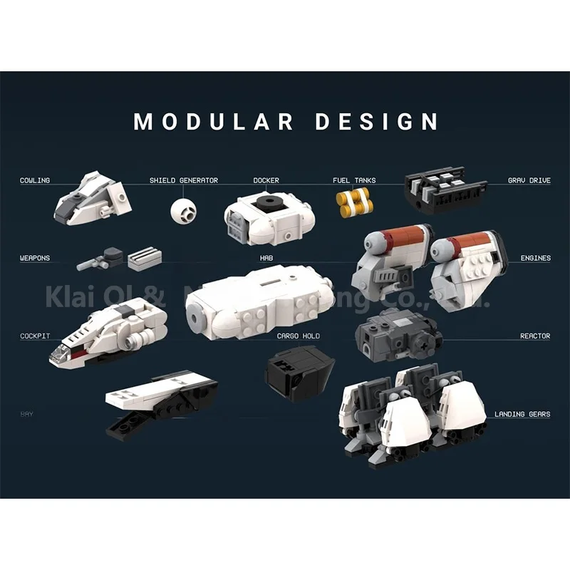 Modulaire ruimteschip bouwstenen set DIY-montage Sci-Fi Explorer Class ruimtevaartuig bakstenen model educatief speelgoed cadeau
